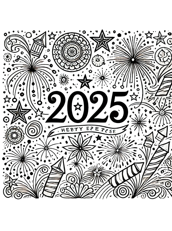 Kidsnfun Kleurplaat Gelukkig 2025 Gelukkig 2025